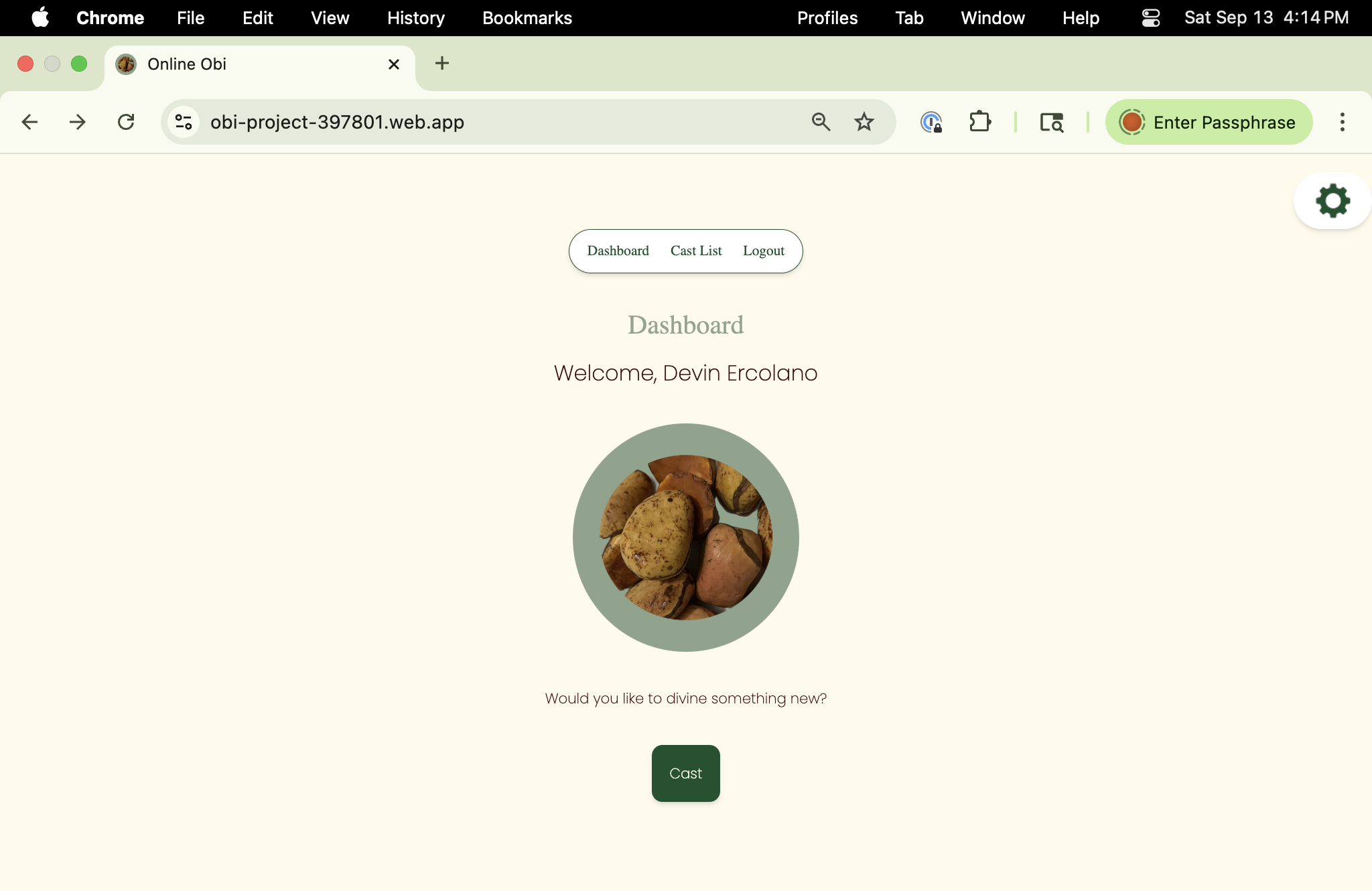 Online Obi app home page