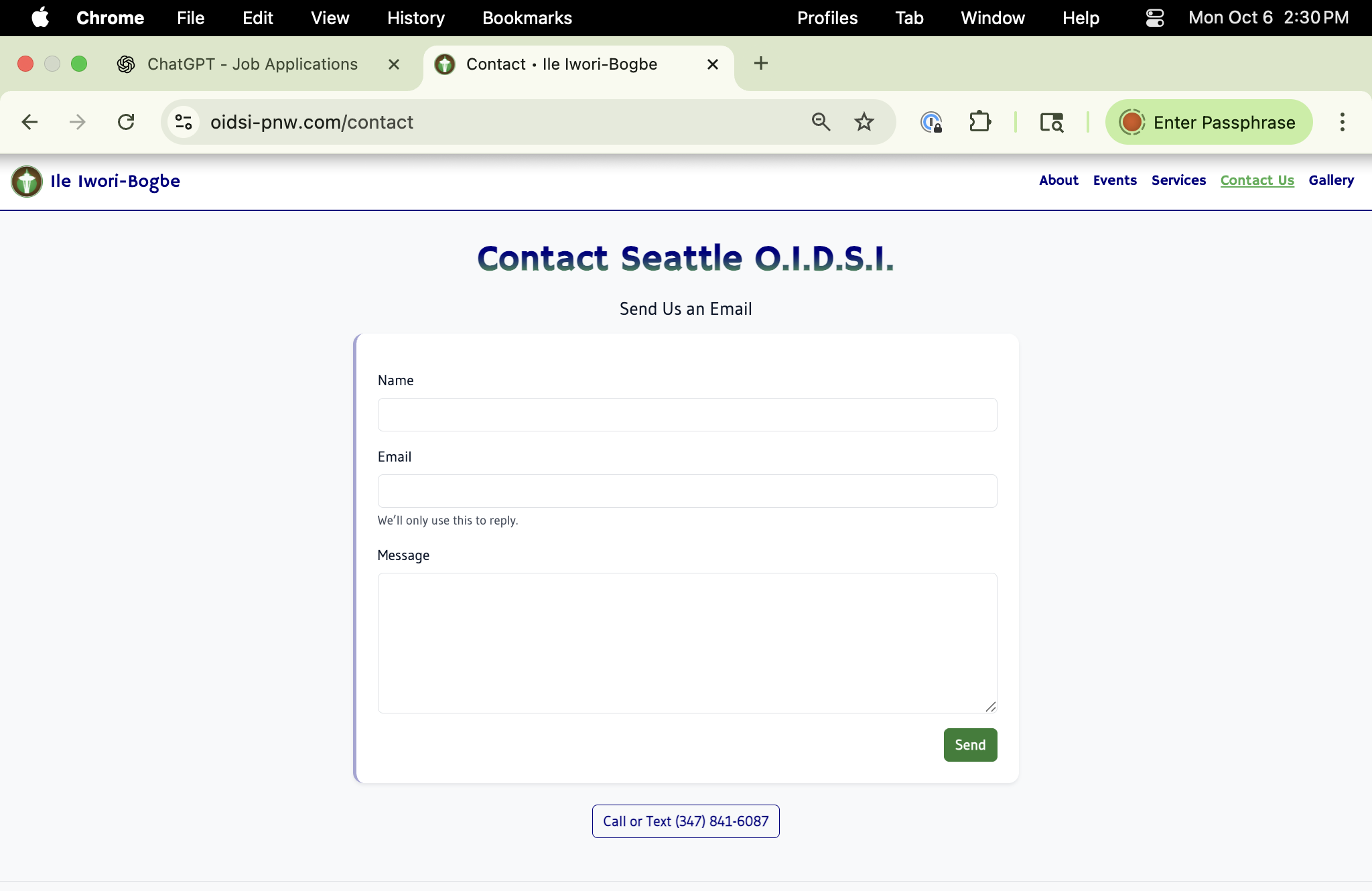 OIDSI-PNW site contact form