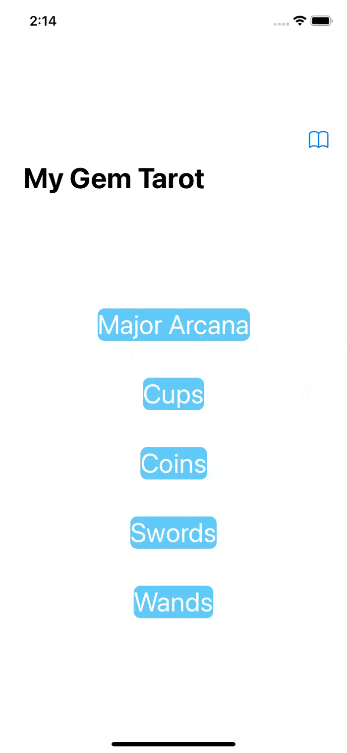 MyGemTarot app edit card notes feature